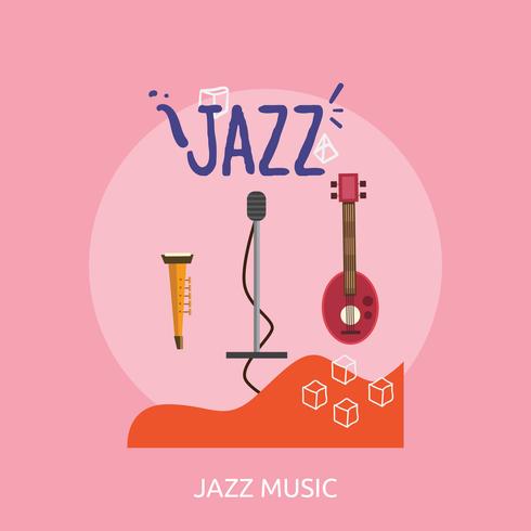 Disegno dell&#39;illustrazione concettuale di musica di jazz vettore