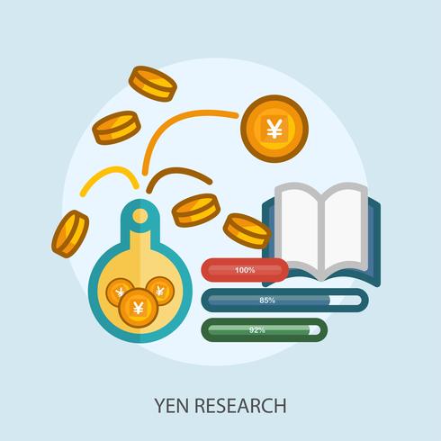 Progettazione concettuale dell&#39;illustrazione di Yen Research vettore