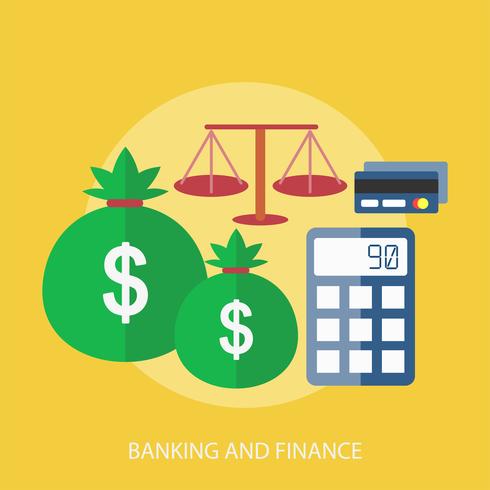 Progettazione dell&#39;illustrazione concettuale di attività bancarie e finanziarie vettore