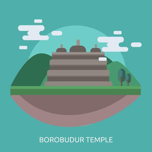 Progettazione concettuale dell&#39;illustrazione del tempio di Borobudur vettore