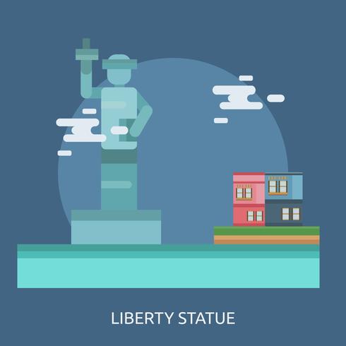 Disegno dell&#39;illustrazione concettuale della statua di libertà vettore