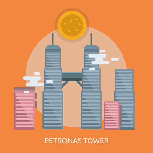 Progettazione concettuale dell&#39;illustrazione della torre di Petronas vettore