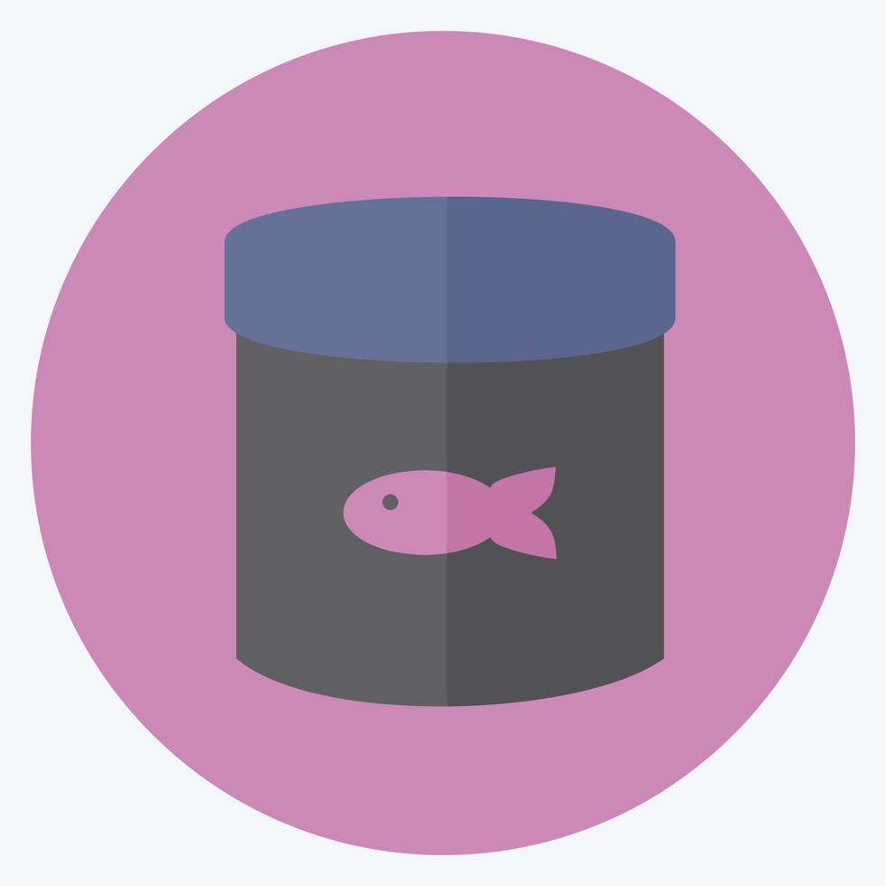 icona cibo per pesci in scatola - stile piatto - illustrazione semplice, tratto modificabile vettore