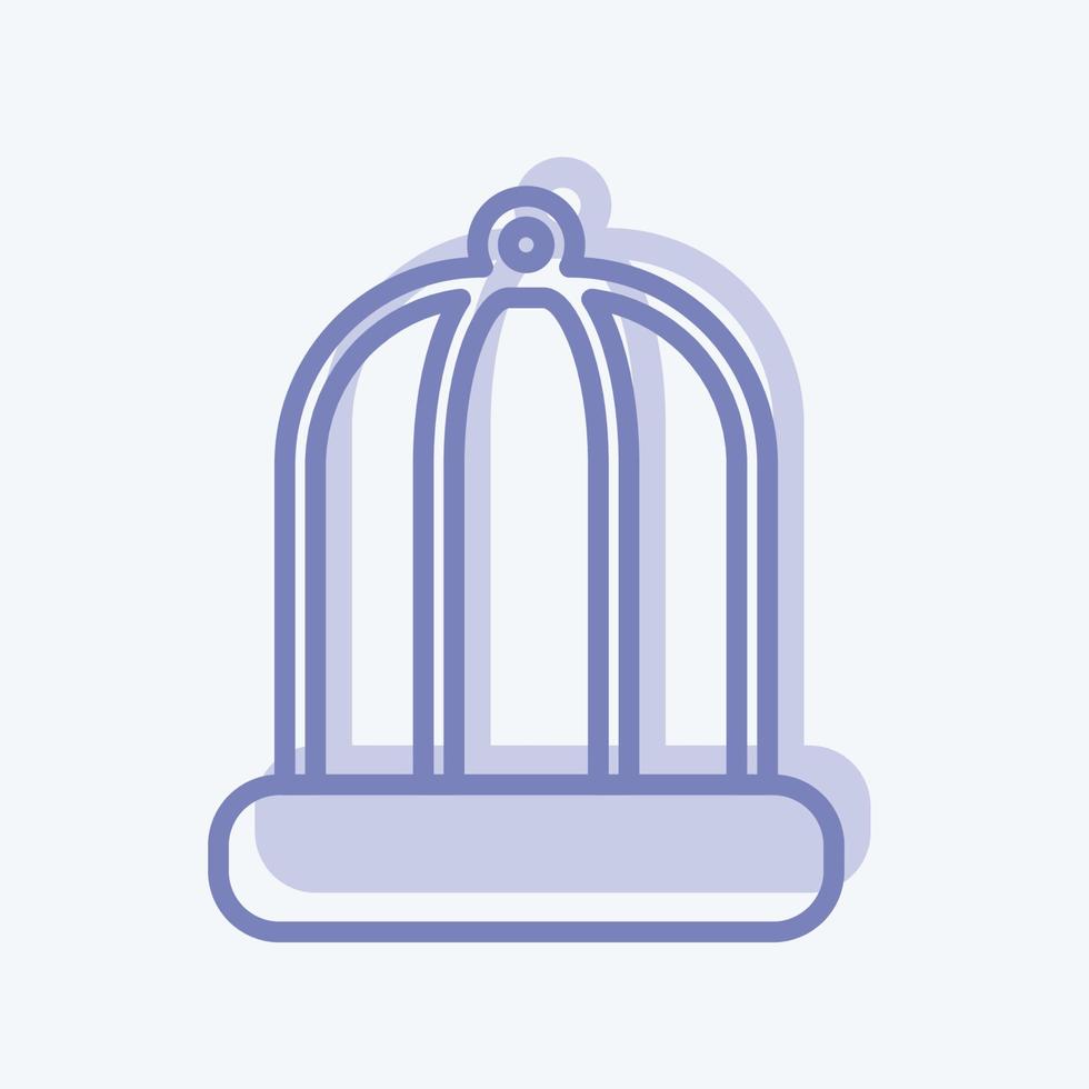 icona gabbia per uccelli - stile bicolore - illustrazione semplice, tratto modificabile vettore