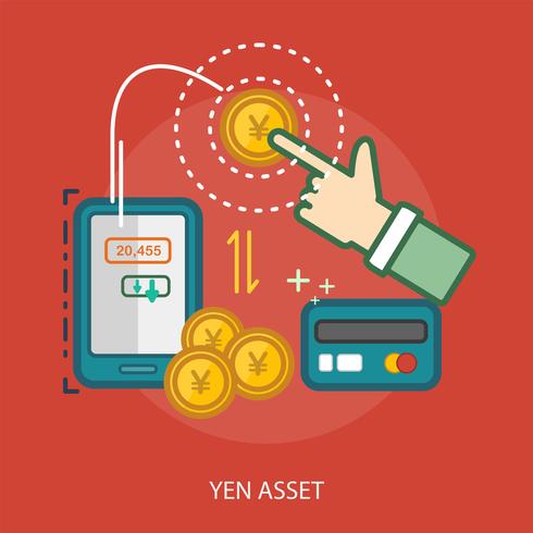 Progettazione concettuale dell&#39;illustrazione di Yen Asset vettore