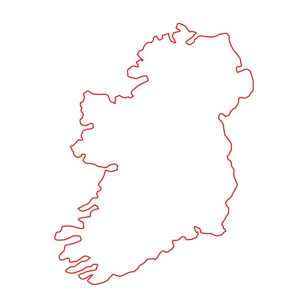 mappa dell'irlanda su sfondo bianco vettore