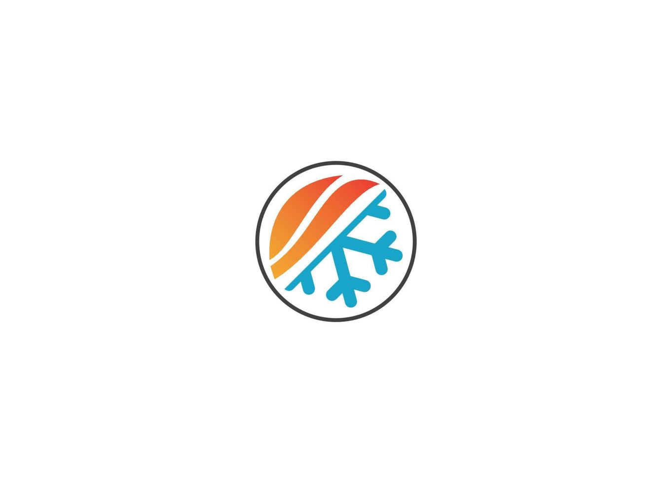 icona del design del logo innovativo per il riscaldamento e il raffreddamento vettore