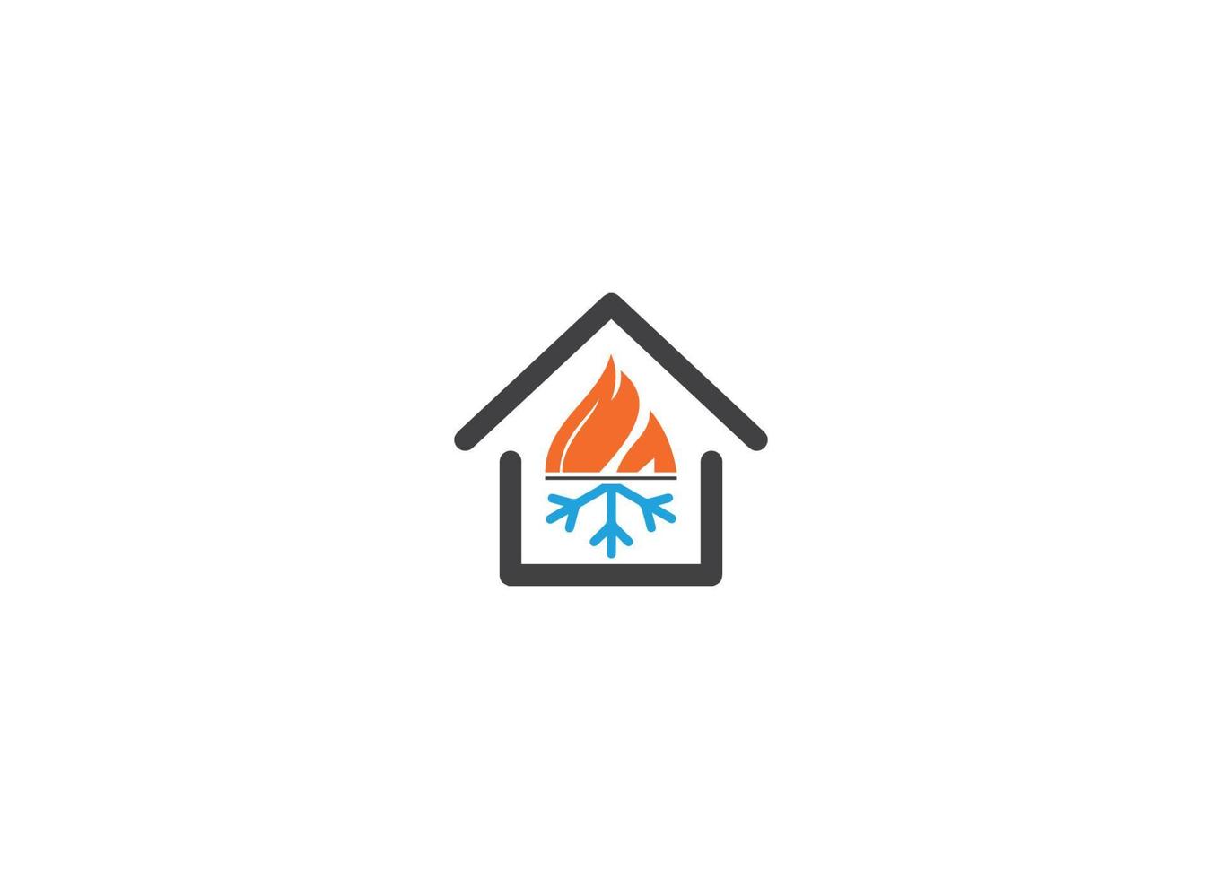 icona del design del logo innovativo per il riscaldamento e il raffreddamento vettore