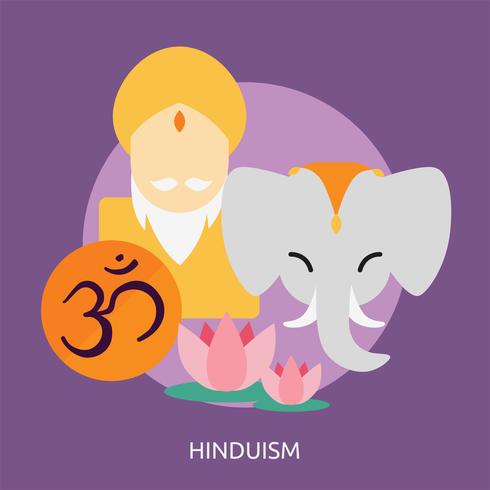Disegno dell&#39;illustrazione concettuale di Hinduismo vettore