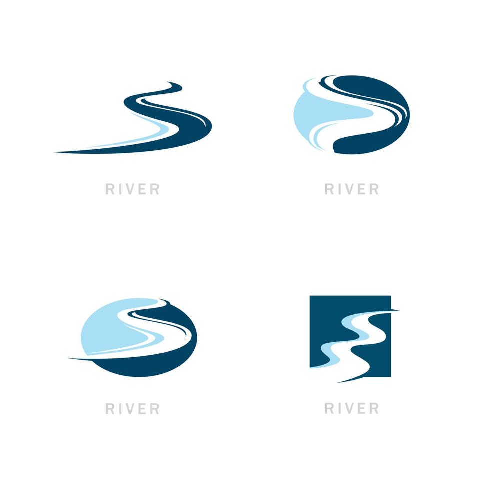 disegno dell'illustrazione dell'icona di vettore del logo del fiume