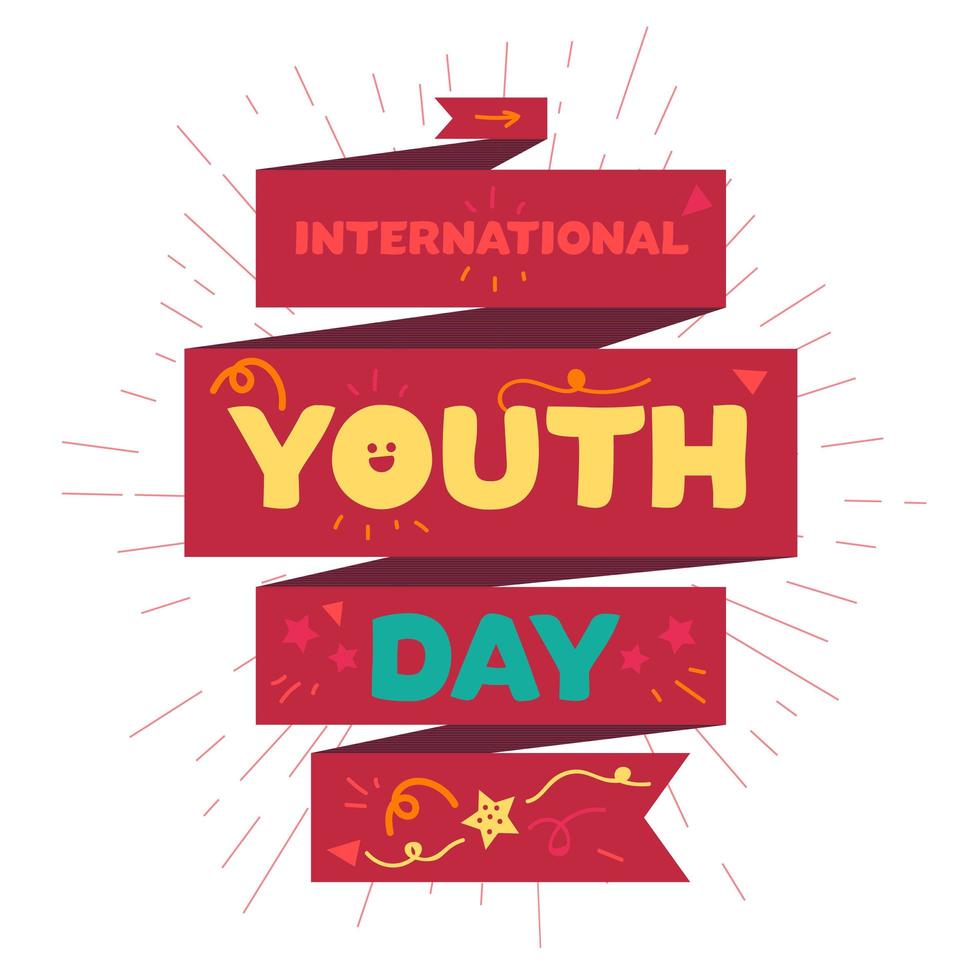 banner della giornata internazionale della gioventù vettore