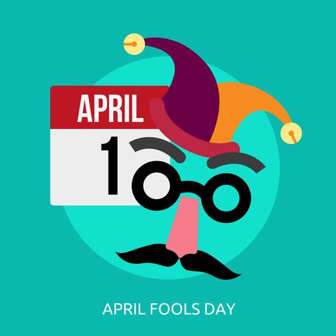 Progettazione concettuale dell&#39;illustrazione di April Fools Day vettore