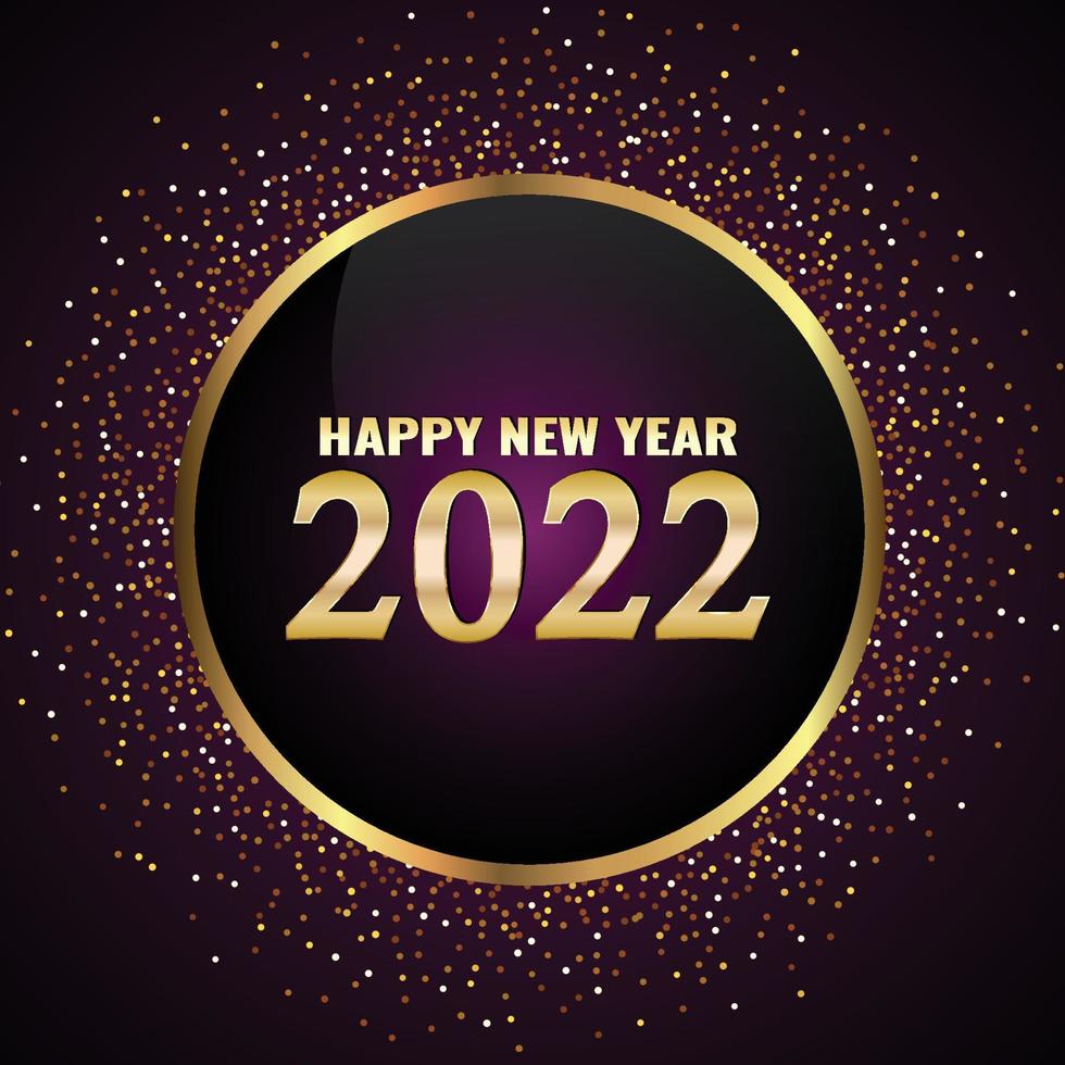 felice anno nuovo 2022 oro scintillante design semplice. vettore