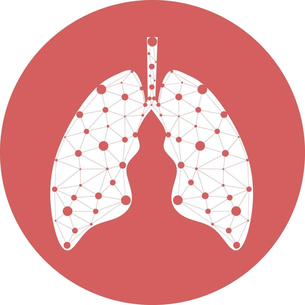 polmoni sani 3d medicina collegata modello. triangolo punti collegati punto. medico online giornata mondiale della tubercolosi moderna tecnologia innovativa illustrazione vettoriale. polmone umano astratto con punti e collegamenti vettore