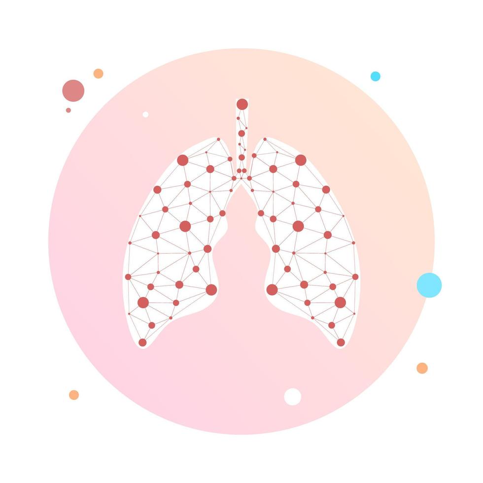 modello collegato alla medicina dei polmoni sani. triangolo punti collegati punto. medico online giornata mondiale della tubercolosi moderna tecnologia innovativa illustrazione vettoriale. polmone umano astratto con punti e linee. vettore