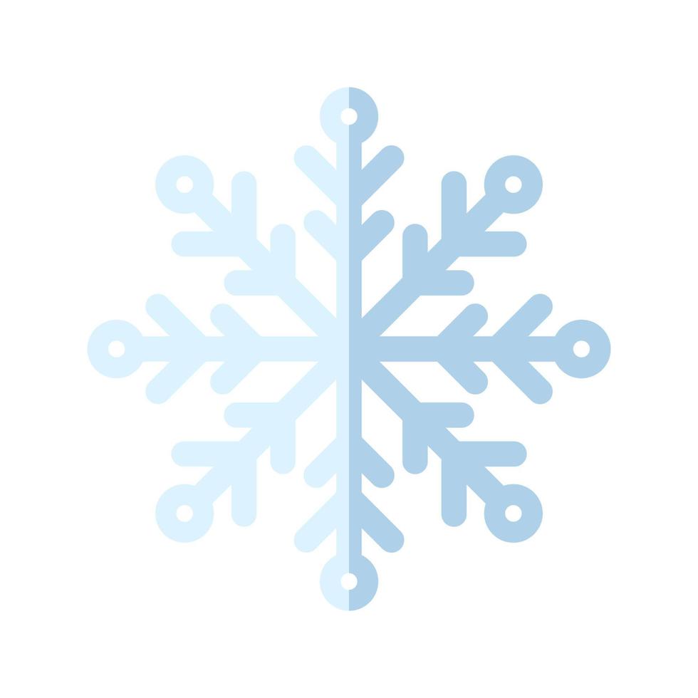 icona del fiocco di neve. stile piatto. simbolo tradizionale natalizio e invernale per logo, stampa, adesivo, emblema, design e decorazione di biglietti di auguri e di invito vettore