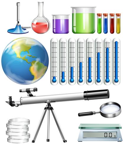 Set di strumenti scientifici vettore