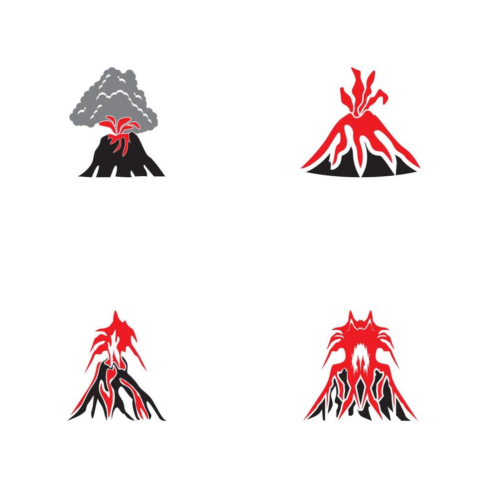 illustrazione vettoriale del logo dell'eruzione del vulcano