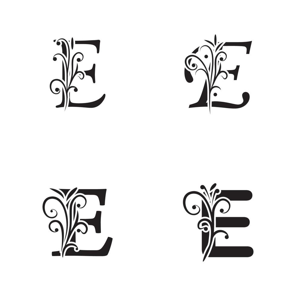 illustrazione vettoriale unica di icone astratte della lettera e