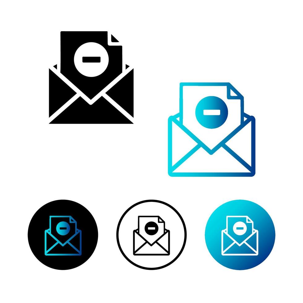 illustrazione astratta dell'icona di cancellazione dell'e-mail vettore
