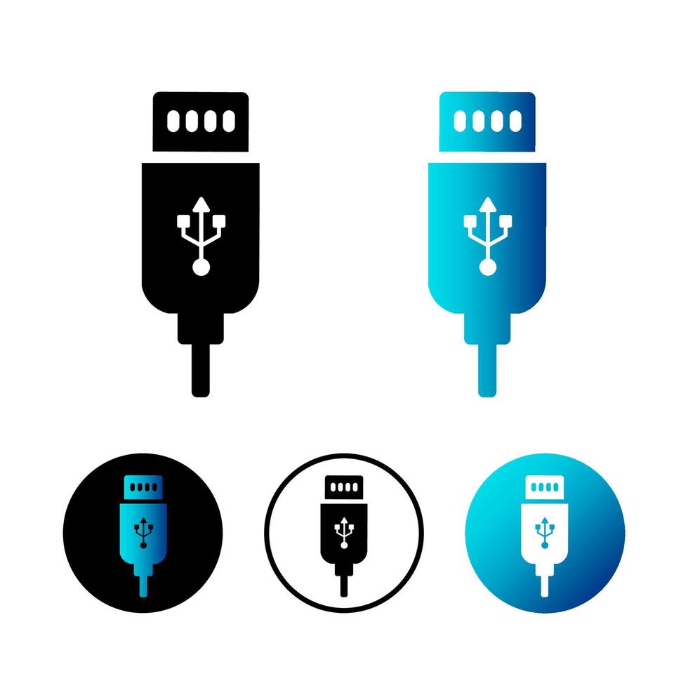 illustrazione astratta dell'icona del cavo usb vettore