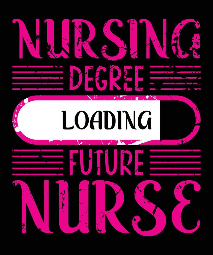 laurea in infermieristica che carica il design della maglietta del futuro infermiere vettore