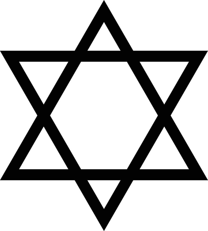 simbolo dell'icona religiosa del giudaismo nero vettore
