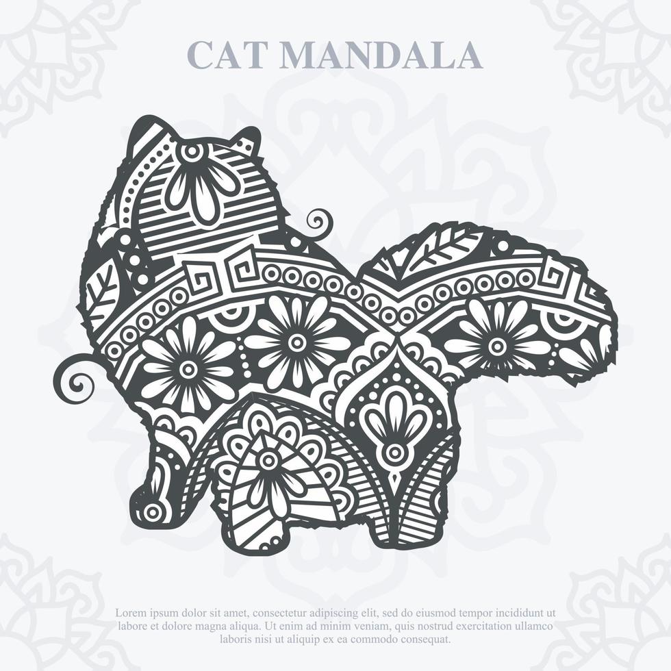 gatto mandala line art style. boho gatti svg. vettore eps 10