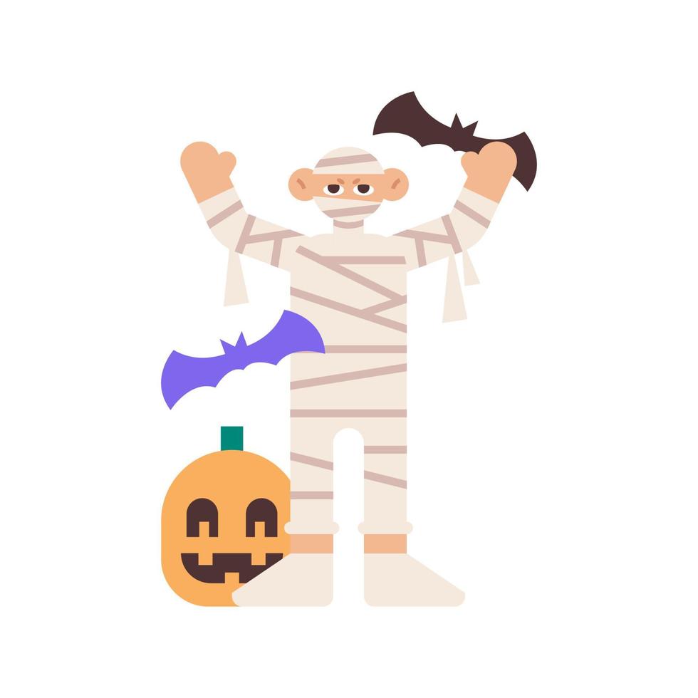 mummia halloween costume alza le mani gesto illustrazione vettore