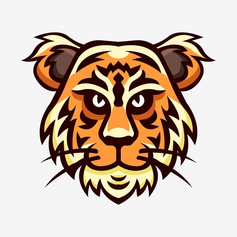 logo sportivo mascotte testa di tigre vettore