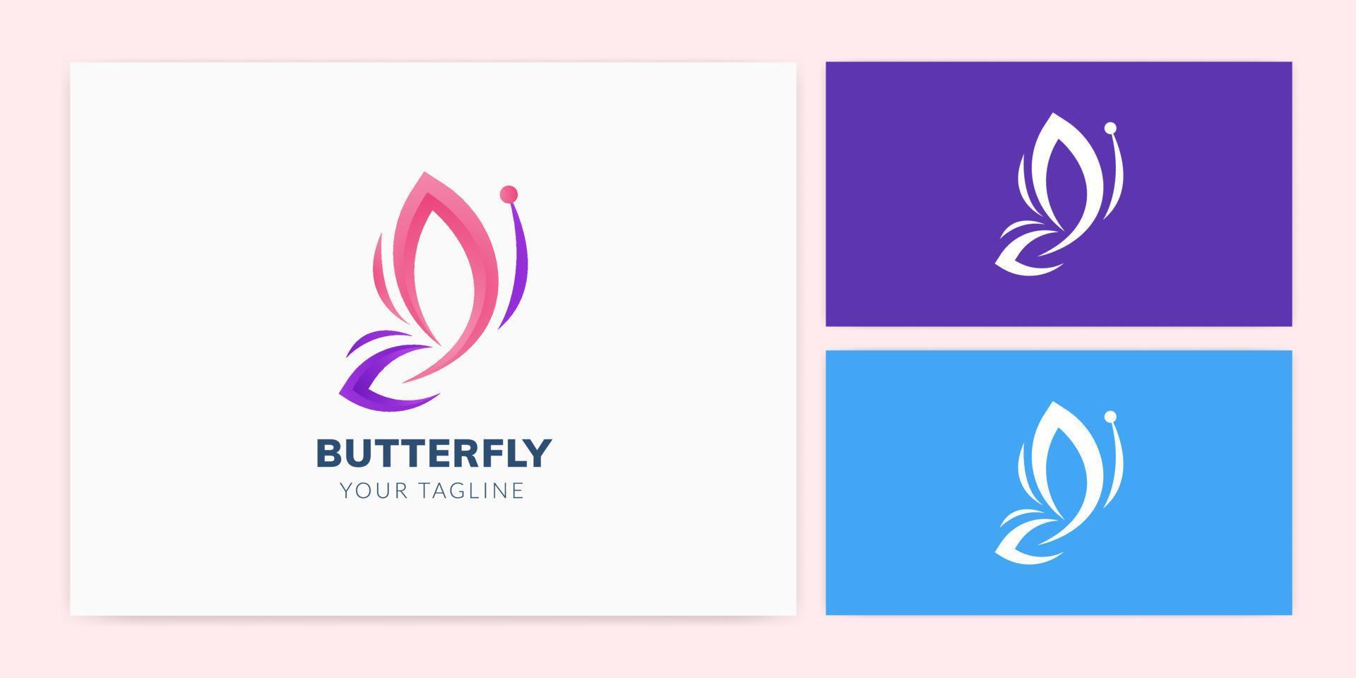 design del modello del logo della farfalla o della falena di bellezza vettore