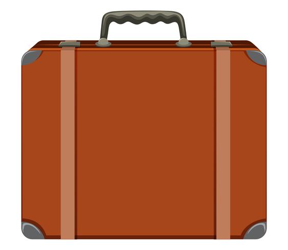 Una valigia vintage su sfondo bianco vettore