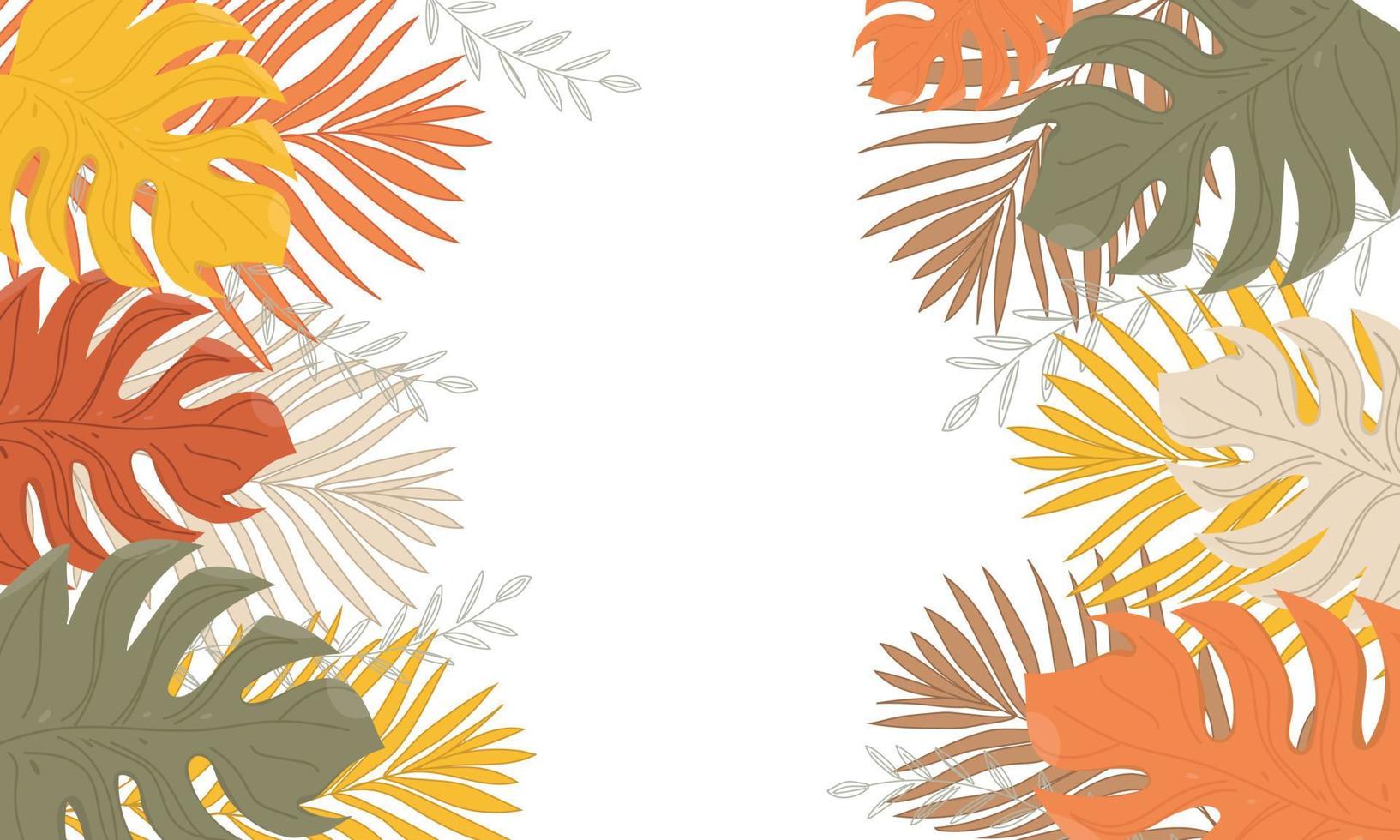 sfondo di foglie tropicali colorate vettore