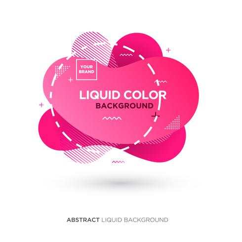 Banner di colore liquido astratto con linea Frame e marchio di marca LogoAbstract Banner di colore rosa liquido con linea telaio e logo marchio di marca vettore
