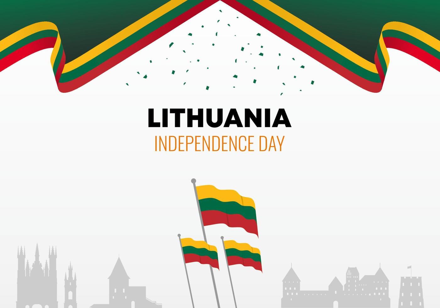 celebrazione nazionale della bandiera del giorno dell'indipendenza della lituania l'11 marzo vettore