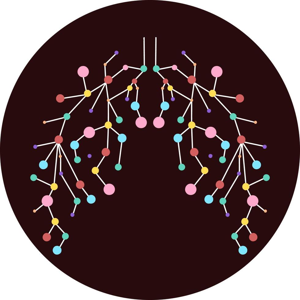 polmoni sani 3d medicina collegata modello. triangolo punti collegati punto. medico online giornata mondiale della tubercolosi moderna tecnologia innovativa illustrazione vettoriale. polmone umano astratto con punti e collegamenti vettore