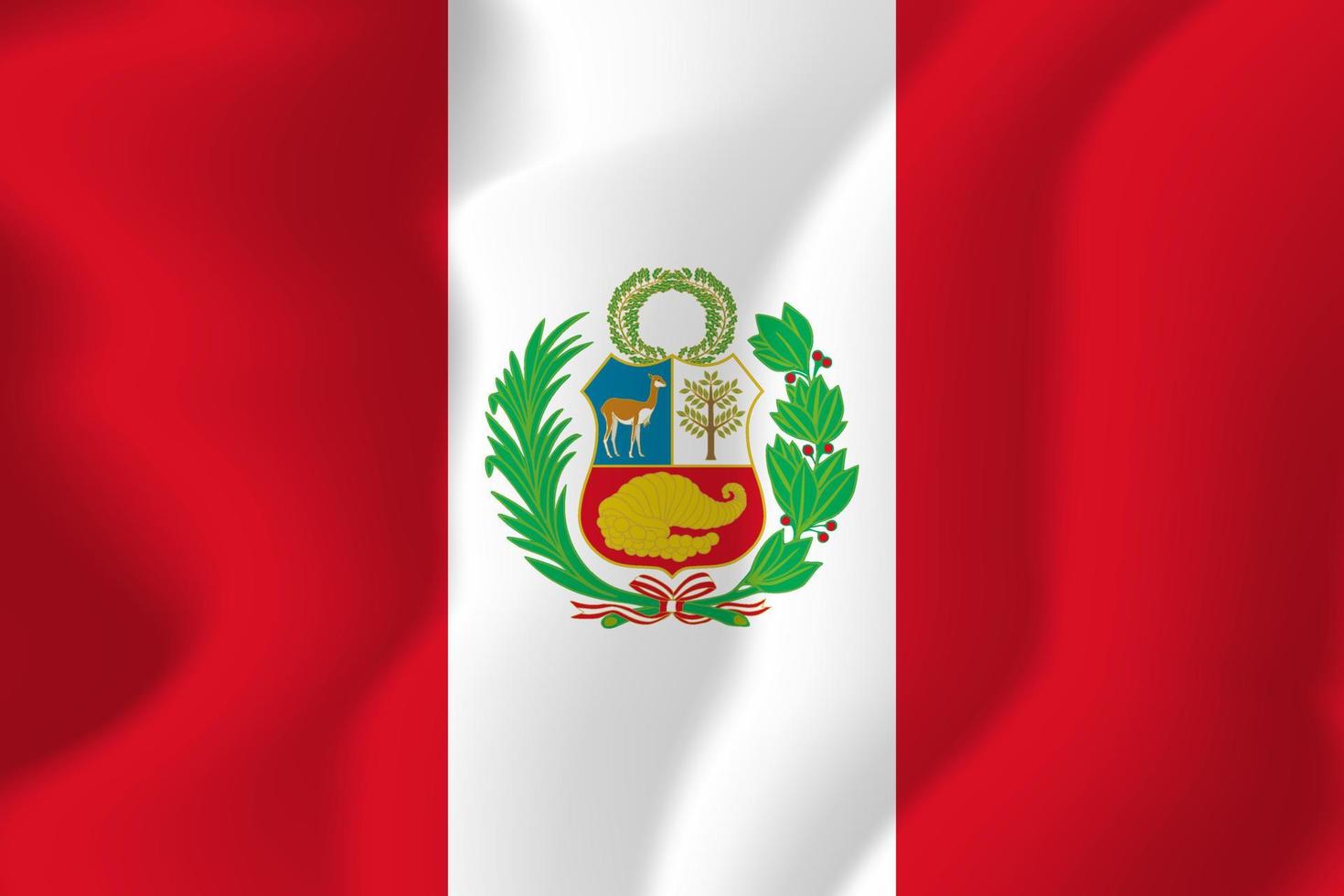 illustrazione di sfondo bandiera sventolante nazionale del Perù vettore
