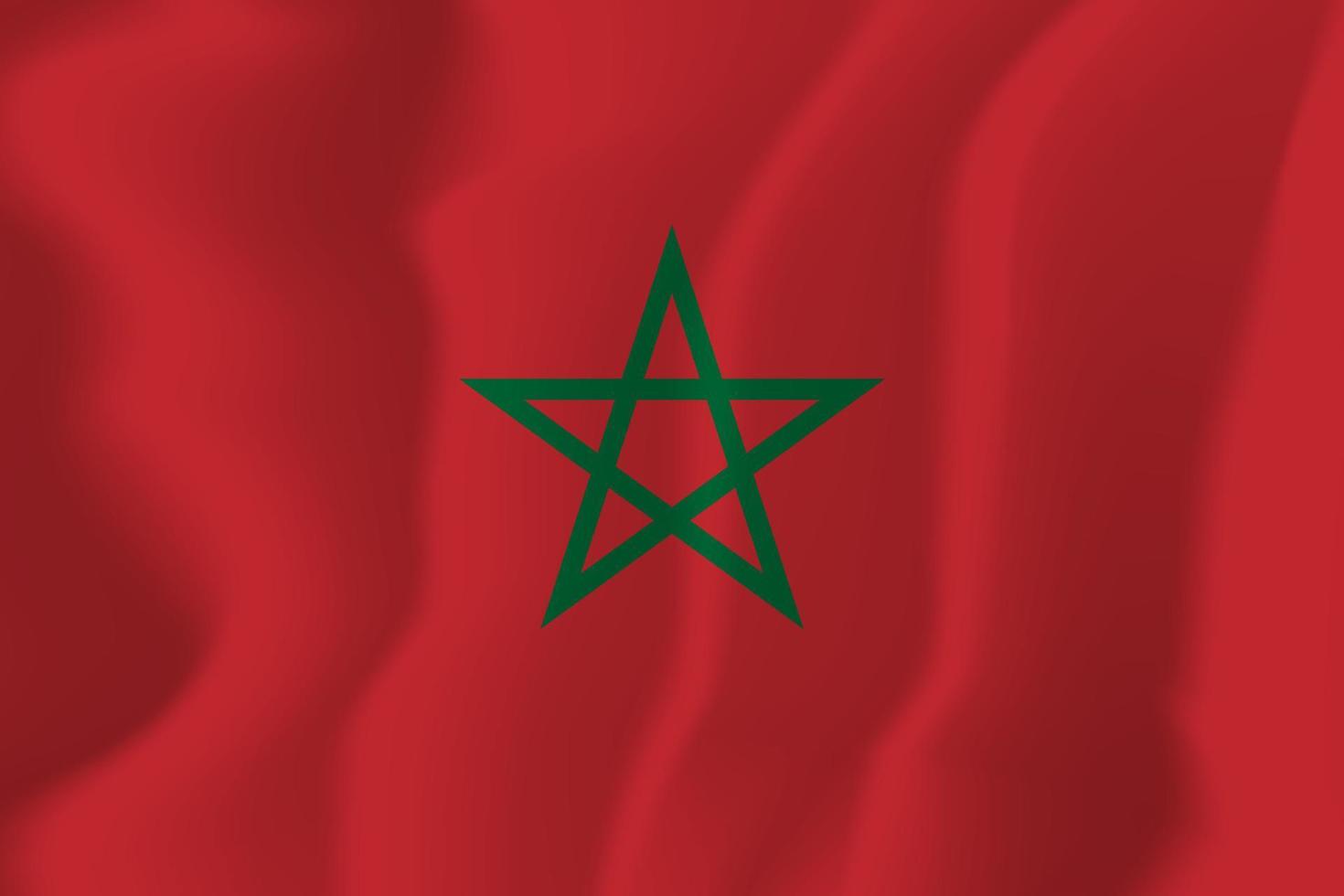 illustrazione del fondo d'ondeggiamento della bandiera nazionale del Marocco vettore