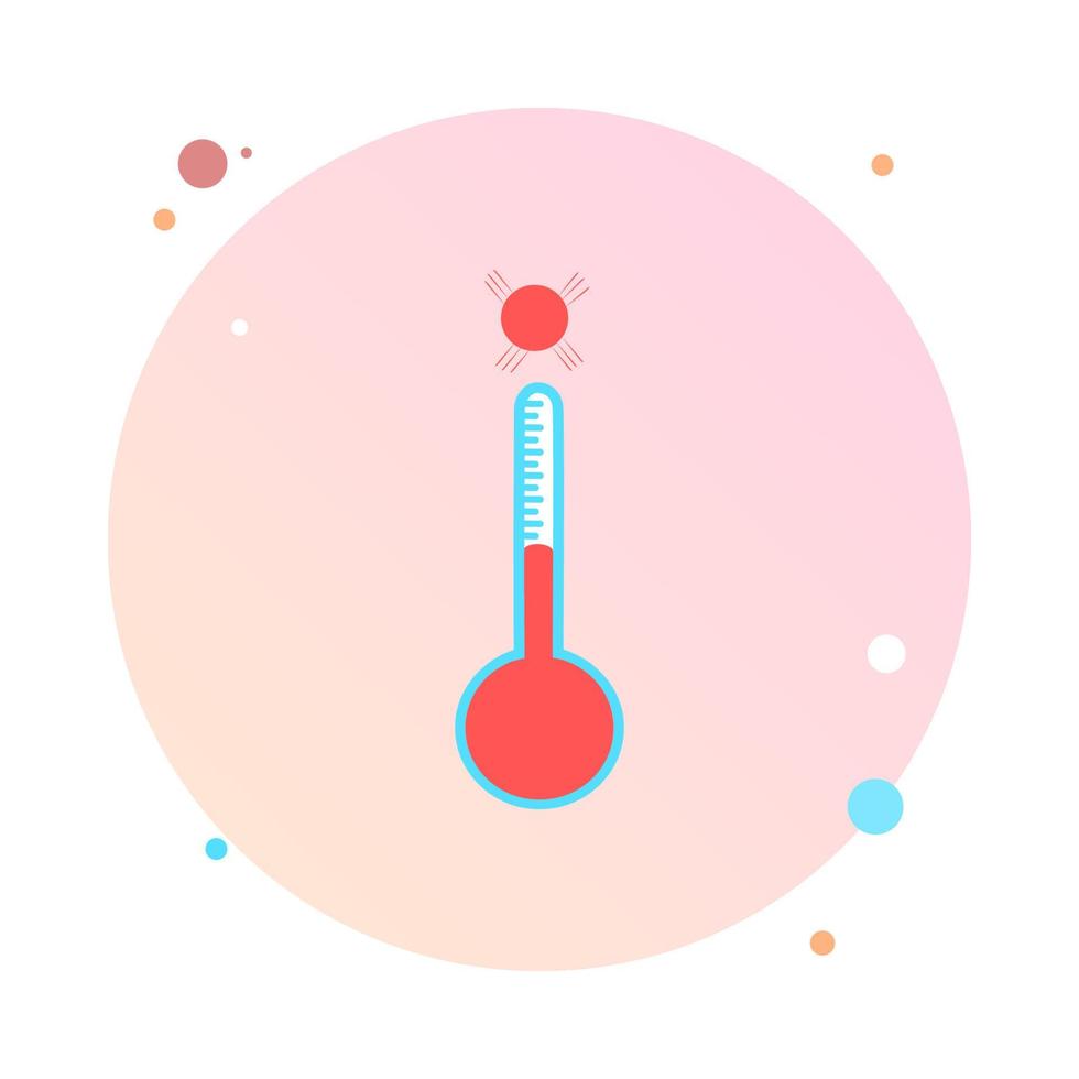 termometri meteorologici Celsius o Fahrenheit che misurano il calore o il freddo illustrazione vettoriale. attrezzatura del termometro che mostra tempo caldo o freddo. termometro medicinale in stile piatto. logo dell'icona del termometro. vettore