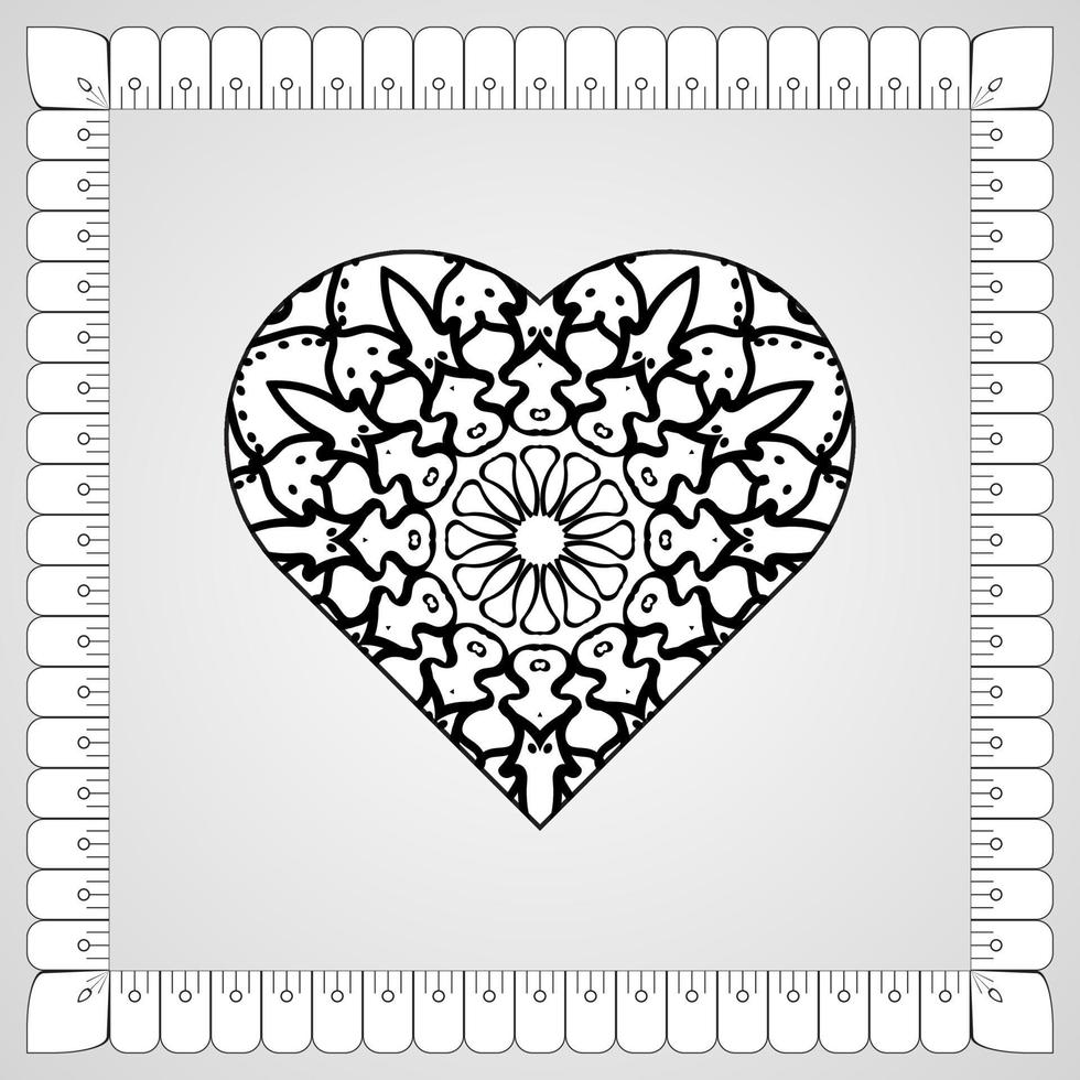 motivo circolare a forma di mandala con fiore per la decorazione del tatuaggio mandala all'henné vettore