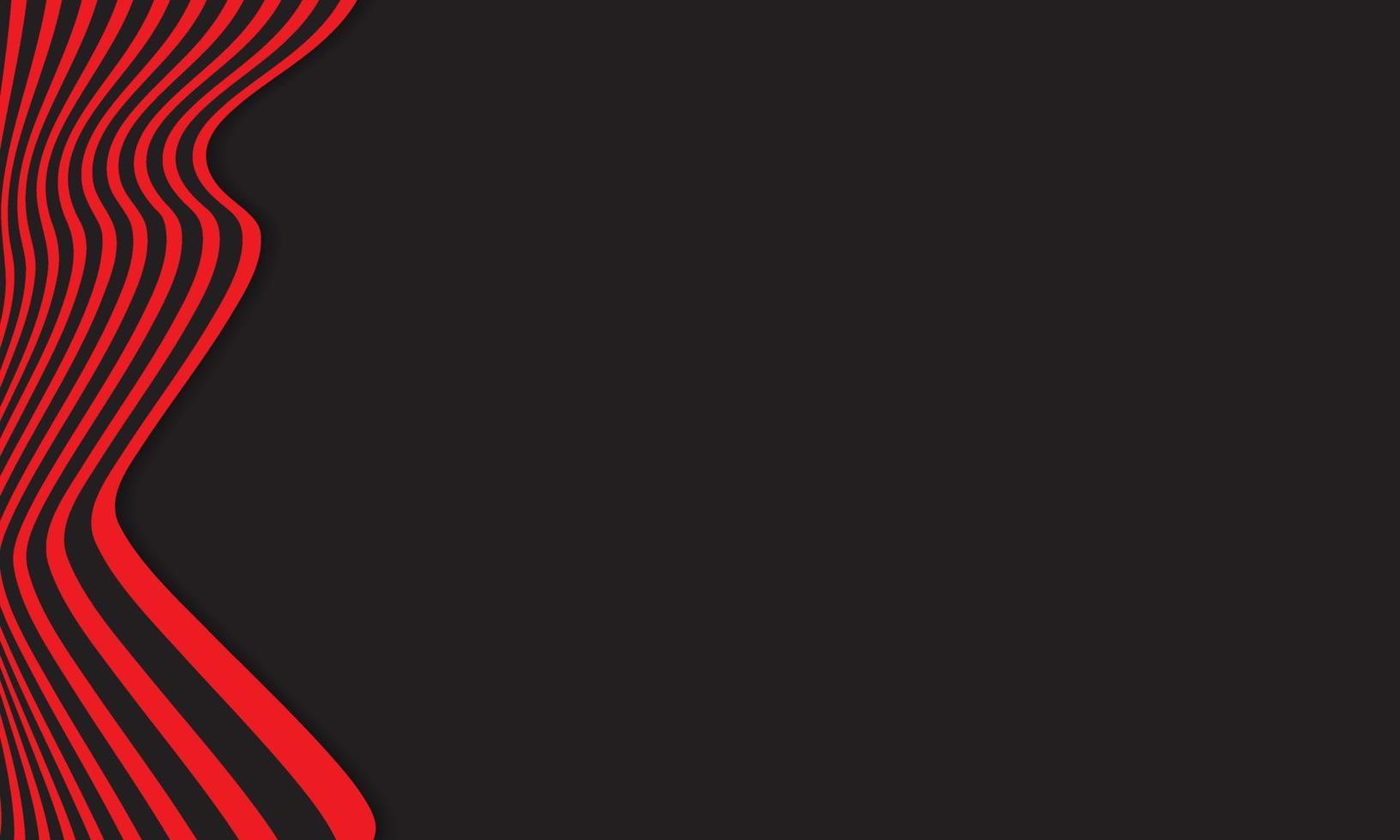 sfondo astratto a righe in nero e rosso con motivo a linee ondulate. vettore