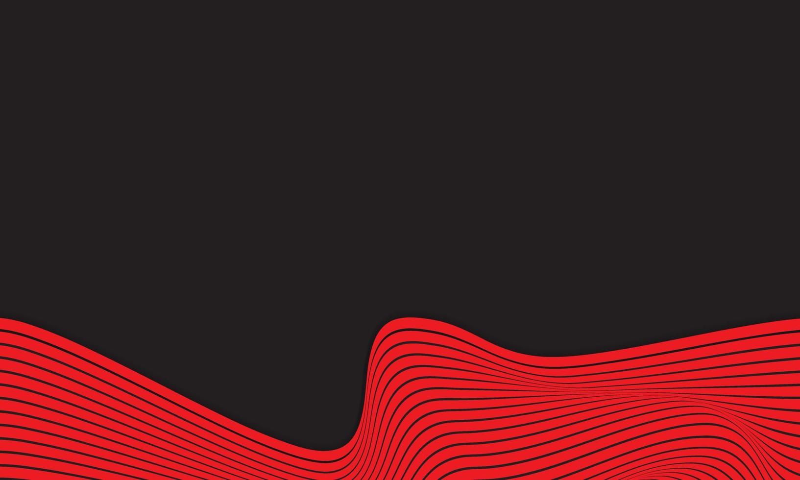 sfondo astratto a righe in nero e rosso con motivo a linee ondulate. vettore