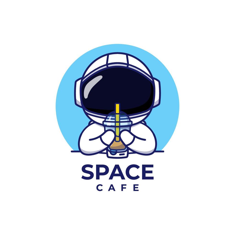 simpatico concetto di logo astronauta isolato vettore
