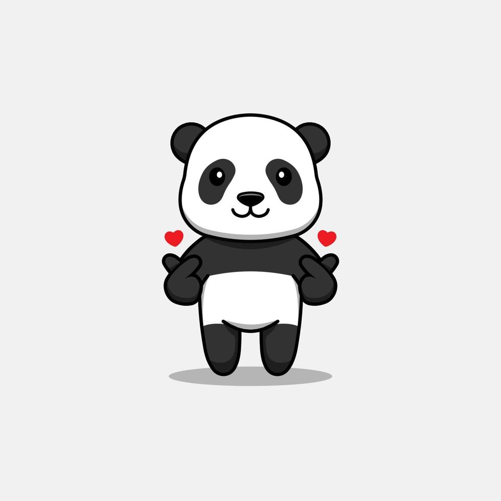 simpatico panda che mostra il segno dell'amore vettore