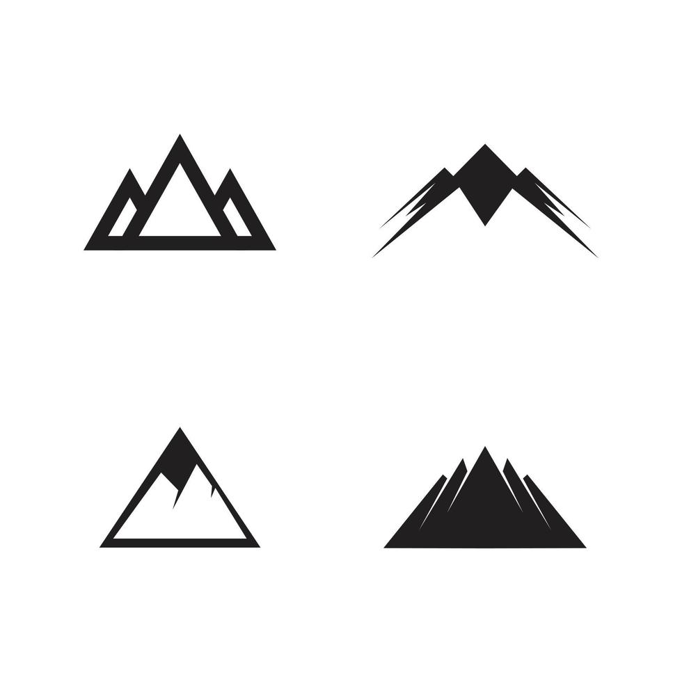 semplice design del logo dell'icona della montagna nera vettore