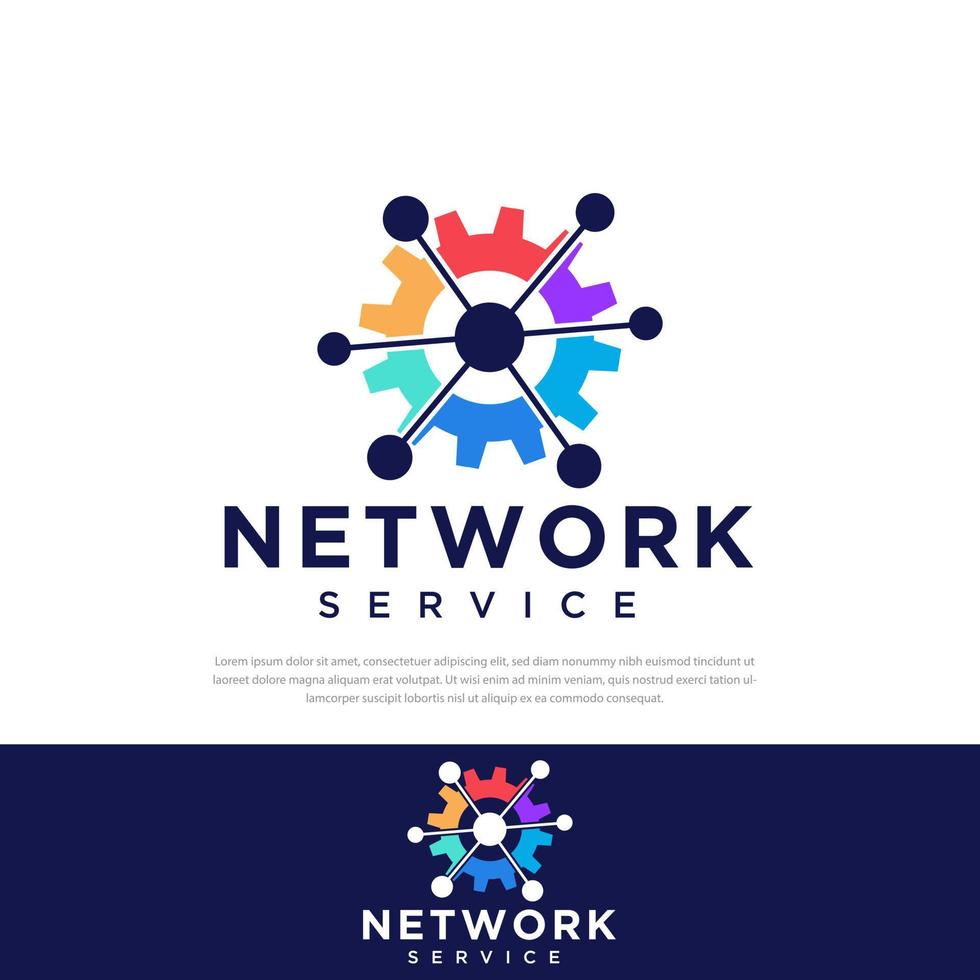 logo design tecnologia di rete connessione servizio rete colore .modelli, simboli, icone vettore