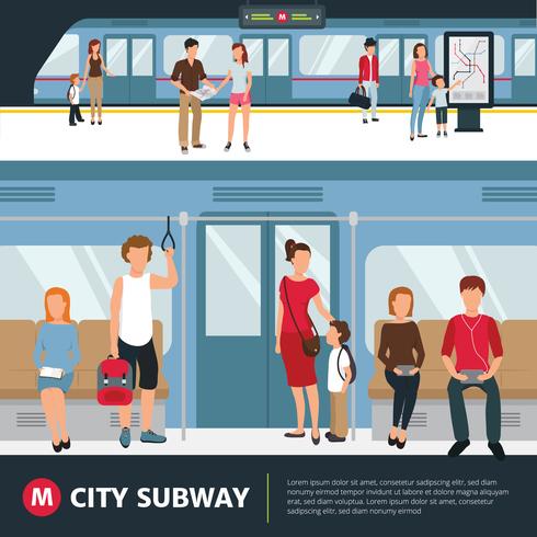 Illustrazione di persone metropolitana vettore