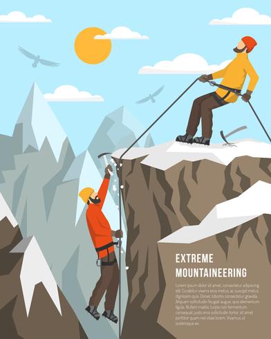 Illustrazione estrema alpinismo vettore