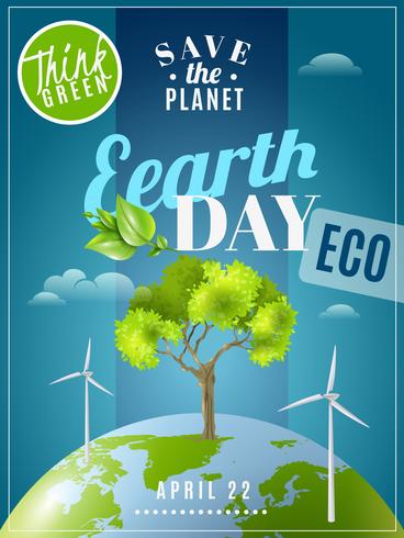 Poster di sensibilizzazione all&#39;ecologia della Giornata della Terra vettore