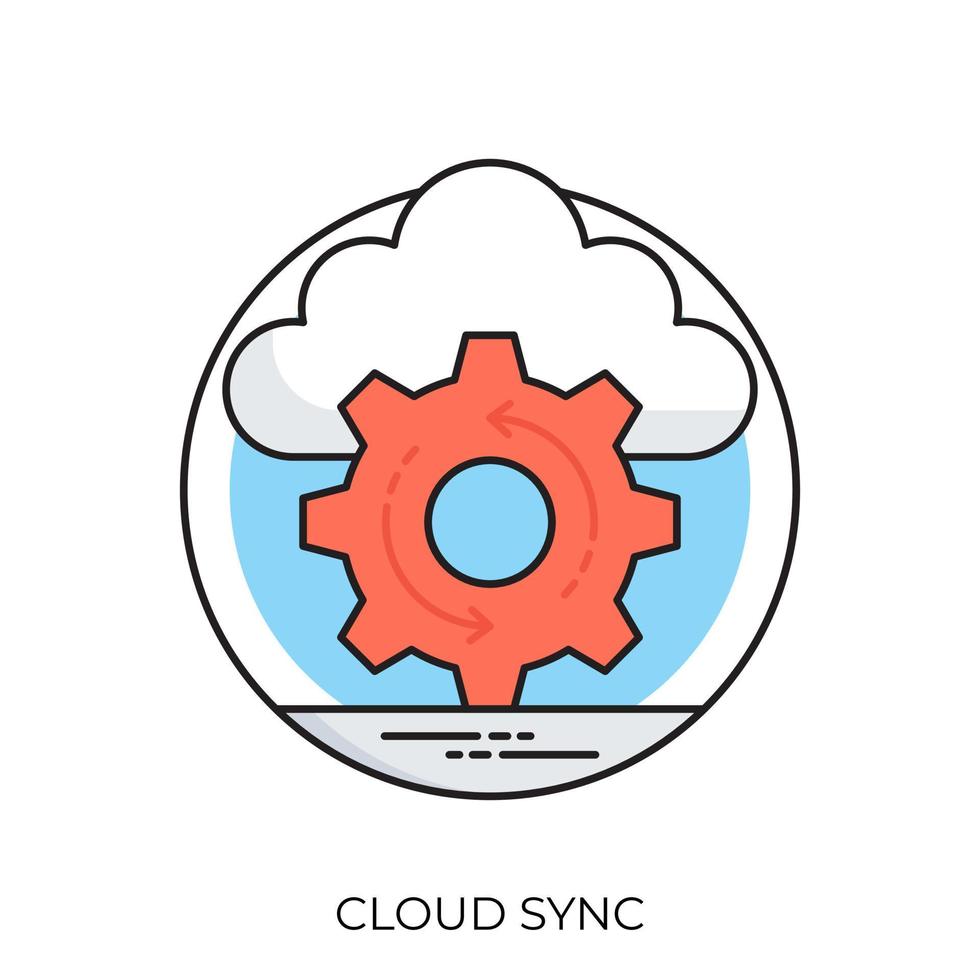 concetti di sincronizzazione cloud vettore